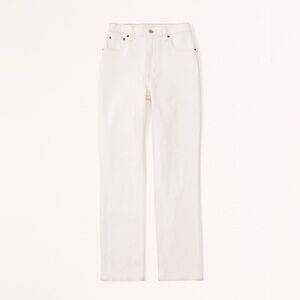 Curve Love Ultra High Rise 90s Straight Jean in Cream, Size 25